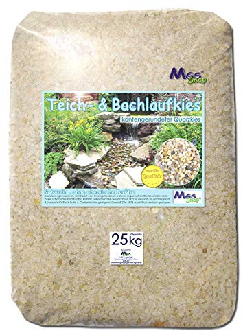 MGS SHOP Teich- & Bachlauf - Kies Quarzkies gerundet kalkfrei nährstoffrei DIN 4924 Einbau & Unterbau -fähig 2-4 mm