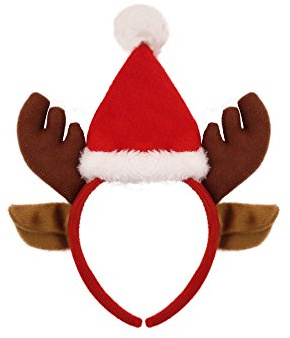 HENBRANDT Assorted Christmas Headbands Novelty Red and Green Elf Legs Reindeer Antlers with Santa hat Xmas Party Headwear Christmas Holiday Party Fancy Dress Accessories for Kids and Adults