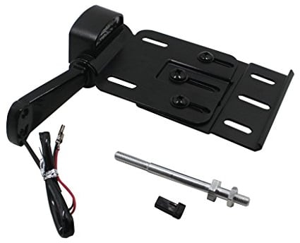 HDBUBALUS Black Adjustable License Plate Side Mount Bracket with LED Light Fit for Harley Sportster 883 1200 48 XL 04-UP