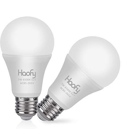 Lampadine A Sensore Crepuscolare, Hauby E27 Sensore Di Luminosità A Led 7W Equivalente A 60 W Con Crepuscolare Fino A Dawn Interruttore A Sensore Lampadine Per Garage All'Aperto Per Portico (2 Unità)