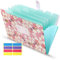 KONVINIT Fächermappe A4, Dokumentenmappe 8 Tasche,PP Floral Bedruckt Akkordeon Dokument Ordner mit Druckknopf Document Organizer Folder für Papier,Rosa