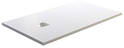 GME Ardesia - Plato de ducha (100 x 80 cm), color blanco