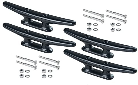 New Marine 4 Nylonklampen in Schwarz oder Weiß, verschiedene Größen, inkl. V4A-Schrauben (Schwarz, 170mm)