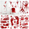 HOWAF Halloween Deko Fensterbilder, 80+ Halloween Blutige Aufkleber Halloween Fensteraufkleber Halloween Deko Tür Bloody Handprints Fußabdrücke Halloween Deko Fenster Sticker für Halloween Fensterdeko