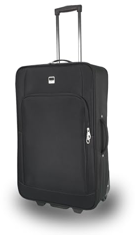 SIGN Stoffkoffer Trolley Reisekoffer Inline Rollen (Handgepäck-Mittel-Groß-Sehr Groß) (Schwarz, Handgepäck (51cm))