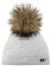 Eisbär Damen Mütze Yva Lux weiß – Elegante Strickmütze mit Kunstfellbommel – Wärmender Merino-Mix (mulesingfrei) – Nachhaltig & Feminin für Winter & Alltag