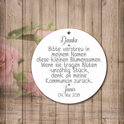 Blumensamen Geschenkanhänger Papieranhänger Tags Etiketten Danke Hochzeit Taufe Kommunion Konfirmation Taufe Geburtstag