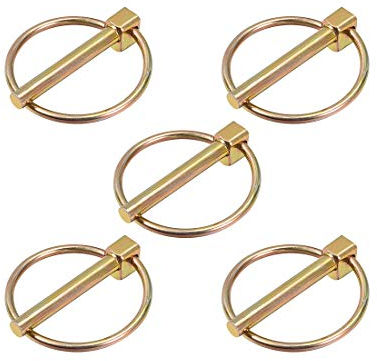 sourcing map 5 Stück Klappstecker Klappsplinte mit Ring 6mm x 43mm Anhängerstifte Sortimentskit für Boot Kajak Anhänger Traktorwagen Pferdetransporter