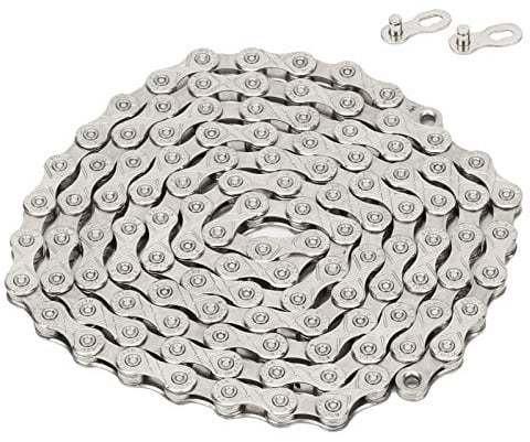 Fahrradkette, Fahrradkette aus Stahl, verschleißfest, verstellbar, 10 Gänge, Fahrradzubehör, Rennrad, faltbar(Silber)
