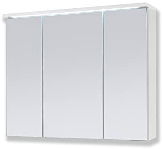 Aileenstore Spiegelschrank Badmöbel mit Beleuchtung Duo 80 cm LED Weiß