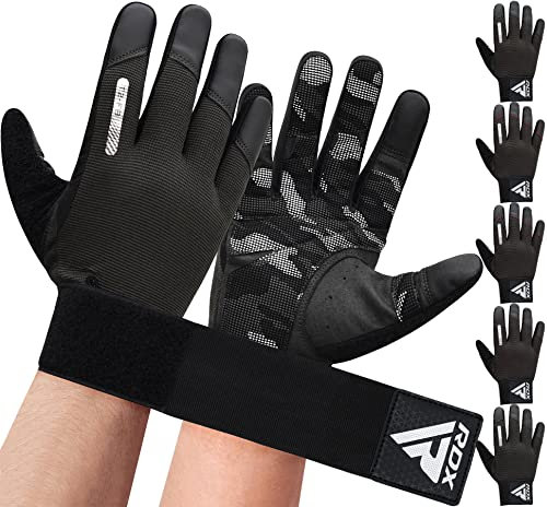 RDX Haltérophilie Doigt Complet Gants De Gym, Écran Tactile Paume Antidérapante Respirante, Hommes Femmes Home Fitness Workout Bodybuilding HIIT Powerlifting Exercice Équipement De Musculation