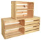 CHICCIE 3 Set Holzkiste Noa Natur 50x40x30 - 1x langes Regal Obstkiste Weinkisten