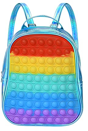 Ainiv Pop Push It Tasche, Toy Tasche Pop Kinder, Package Fidget Crossbody Geldbörse Set, Popit Push Pop Bubble Anti Stress Spielzeug Handtasche, Plopper Bag Kleine Geschenke für Kind(Blau)