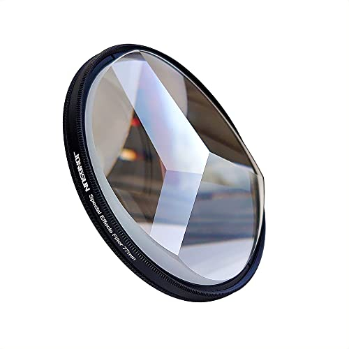 JONGSUN 3-Prisma Spezialeffektfilter 77mm FX Glas Blendung Widescreen Film Anamorphotische DSLR Film Video Fotografie Kamera Filter Zubehör(Three Prism)