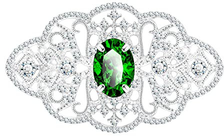 KristLand Braut Kristall Brosche Art Deco Retro Strass Hochzeit Modische Glam Outfits Vintage Braut Blumen Kristallband Brosche Party Geschenk für Frauen Damen