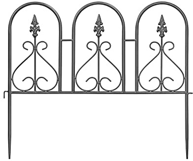 Dehner Beetzaun Lilie, dunkelgrau, 57 x 48 x 1 cm | nostalgische Beeteinfassung, Metall