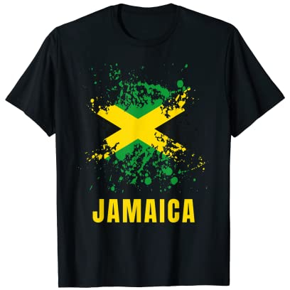 Jamaika Retro Vintage Aquarell Sport Jamaikanische Flagge T-Shirt