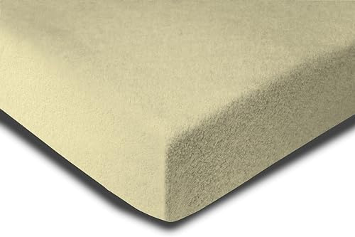 one-home Winter Spannbettlaken Flausch Warm Thermo Fleece Weich Bettlaken Spannbetttücher, Größe:2er Pack 90x200 cm - 100x200 cm, Farbe:Natur