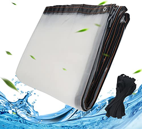 KOSHIFU Telo Impermeabile Trasparente Telone Trasparente Occhiellato 3x4m Telo Trasparente per Esterno Teloni Pieghevoli Resistente Alle per Giardino e Serra Fattorie Tende Antipioggia Balcone