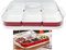 GREYLOOK Breakfast Set with 6 Compartment Organizer with Lid Cover Serving Food Tray Morning for Candy and Nut, Divided Snack Holder Dish Appetizer Tray Serving Platters Snack Storage with Lid