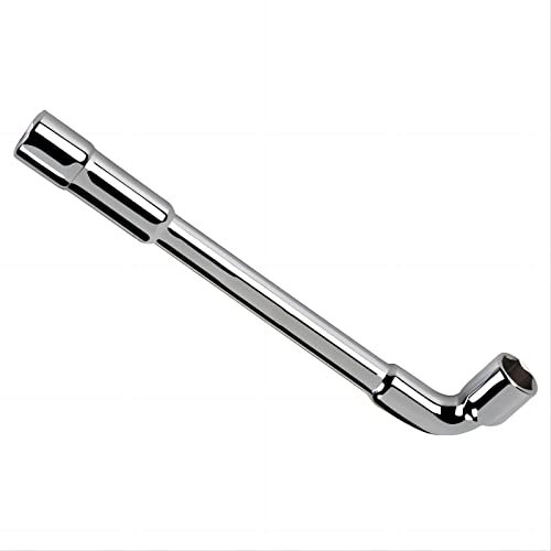 Vokenforu Socket Wrench 10mm, 1 Pcs Socket Spanners, L Shaped Spanner, Angled Head Wheel Nut Socket Wrench, Metric Hex Spanner
