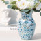Blaue Vasen Heimdekoration, Glas-Blumenvasen für Tafelaufsätze, Mosaik-dekorative Vasen für Wohnzimmer, Schlafzimmer, Bücherregale
