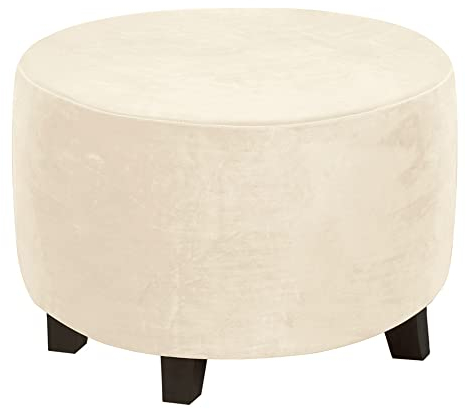 Meigeh Runde Hockerbezug Osmanische Bezüge Hockerbezug Rund Samt Pouffe Schonbezug Hocker Abdeckung Fußhocker Runde Hocker Ottomane Bezug