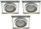 Trango 3er Set 6729S-03GUSD *CRYSTAL* Deckenstrahler aus Glas handgeschliffen & Alu inkl. 3x 3-Stufen dimmbar GU10 LED Leuchtmittel 3000K warmweiß, Einbauleuchte, Einbauspot, Deckenleuchte