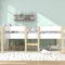AMDXD Bett Kinderbett mit Rausfallschutz, Hochbett Kiefer Vollholz Einzelbett, 90x200 cm, Weiß & Eiche