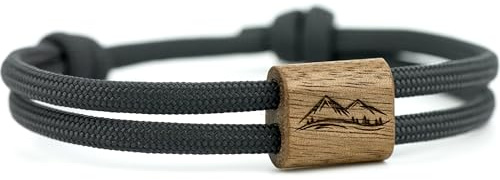 KOMIMAR Holz Surfer Armband GIPFELSTÜRMER in vielen Farben - Glücksbringer - Geschenkidee - Treibholz Gravurarmband - Bergsteiger