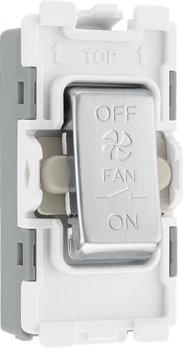BG RBS15 Nexus Grid Brushed Steel 10A 3 Pole Fan Isolator Switch Module
