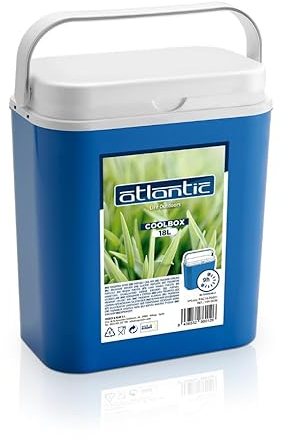 Nevera Pasiva 18L con asa - La Mejor Nevera portatil para Camping, Playa, o Campo. (Azul, 18L)