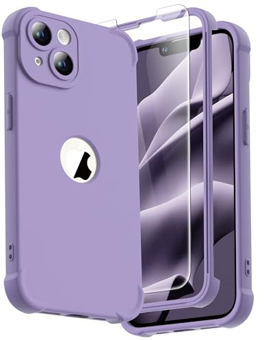 ORETECH for iPhone 14 Pro Case, Shockproof Slim, Screen Protector, Lilac | 15ft Military Grade Drop, Camera Lens Guard, 360 Silicone Rubber Bumper