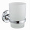 OISE ART STORE Trade Shop - Bicchiere Porta Spazzolino da Muro in Acciaio Vetro Satinato Arredo Bagno 79804 -