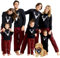 IFFEI Weihnachts Pyjama Passende Familien Pyjama Sets Langarm Schlafanzug Zweiteiler Tops und Pants Hausanzug Black Geweih Women Large