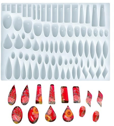 Moule Silicone Bijoux boucles d'oreilles en résine, moules silicone pour resine epoxy kit de fabrication de boucles d'oreilles pendantes en plusieurs pièces, petits moules de moulage en résine