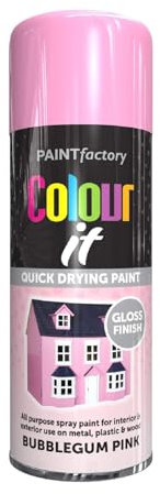 SDMAX Bubblegum Pink Spray Paint, Gloss Finish, Quick Drying, Long Lasting, Non-Cracking, Easy To Use, Lightweight And Portable, Interior And Exterior Use, 400ml (1PCS)