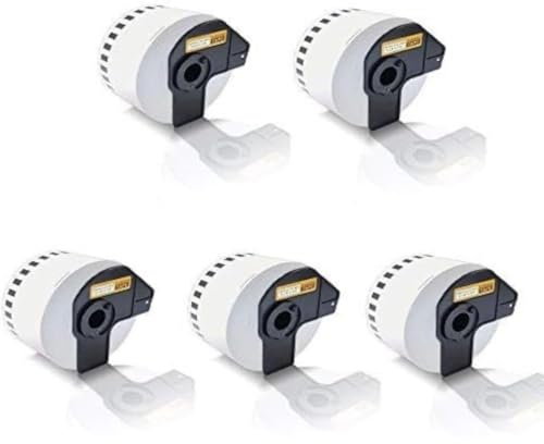 5 x Compatible DK-N55224 54mm x 30.48m White Thermal Continuous Non Adhesive Paper Tape Labels Compatible with Brother QL Printers Including QL-700 QL-800 QL-1100 QL-570 QL-580 QL-710W QL-810W