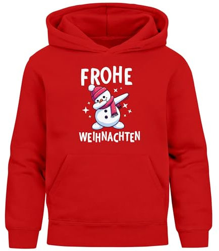 MoonWorks® Kinder Hoodie Weihnachten Pullover Weihnachtsmotive lustige Geschenk Weihnachtsoutfit Mädchen Jungen rot 140