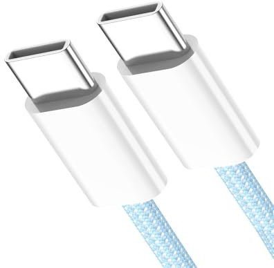 cablecc PD27W 65W Tipo C USB-C maschio a maschio corrente 480 Mbit/s cavo dati, custodia blu per telefono, tablet e laptop, 3 m