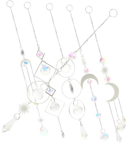 HOMOCONO 6stücke Kristall Hängeornament Regenbogen Prisma Sonnenfänger Für Fensterdekoration Elegante Garten Und Hochzeitsdeko Langlebig Und Stilvoll Für Verschiedene Wohnstile