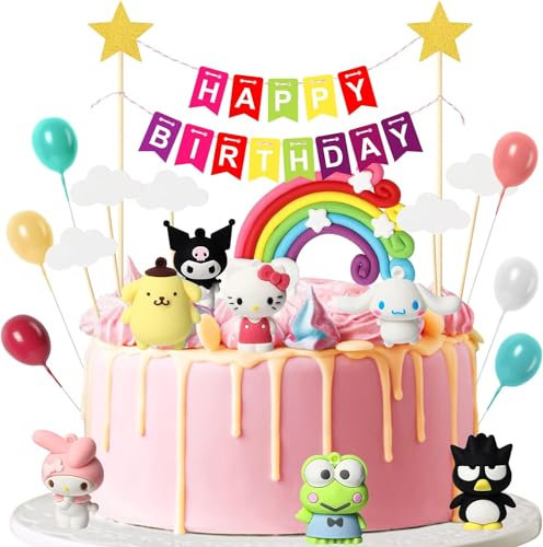 20 Pezzi Cartoon Cake Topper, Decorazioni Torta Compleanno, Toppers per Torta, Topper Torta Anime, Cupcake Toppers, Decorazioni Torte per Ragazzi Ragazze