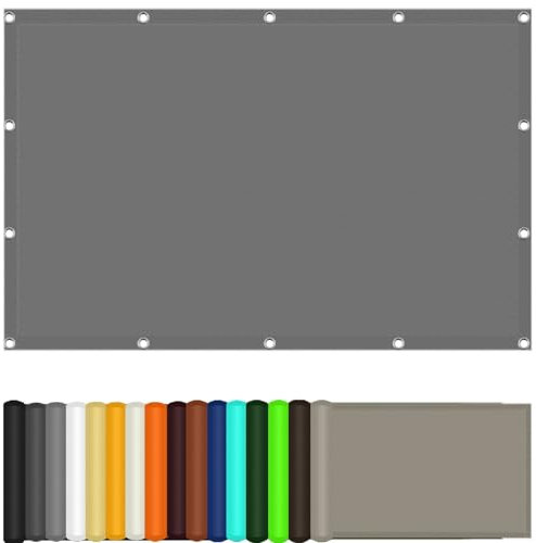 Sonnensegel Quadrat 1.2 x 2.2 m 95% Beschattungsgrad Sonnenschutz Markise mit Kabelbinder für Terrassen, Trampoline, Pergolen, Wohnwagen, Pools, Teiche, Camping, Hellgrau