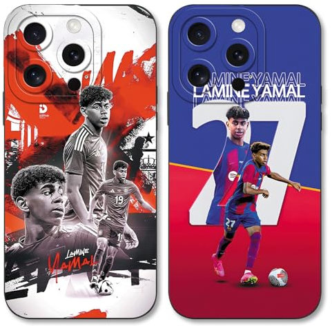 Yimctoie 2 Stück Cool Fußball Handyhülle für iPhone 8 iPhone 7 iPhone SE 2022/2020 Hülle 4,7,Mode FC Cartoon Muster Case für Fans,TPU Silikon Stoßfest Anti-Kratz Schutzhülle,Cool