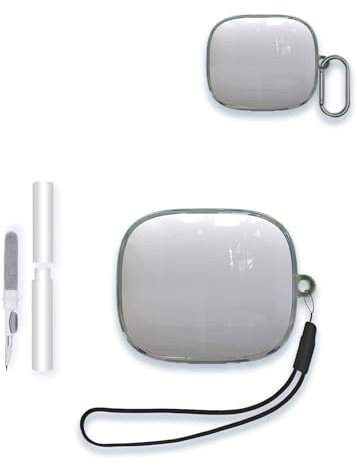 Case Cover for Xiaomi Redmi Buds 7S TWS Earbuds Bluetooth V5.4 Earphone,WUNIAK Clear Soft TPU Protective Cover with Keychain and Cleaner Kit for Women Men Shockproof Skin,Clear