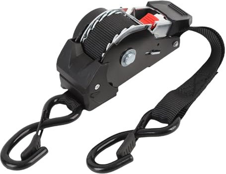 2 Pack 1'' X 10' Bolt on Retractable Ratchet Straps for Cargo, S Hook Auto Retract Ratchet Straps, Self Ratcheting Strap for Boat Tie Down to Trailer & Jet Ski, ATVs, Bikes