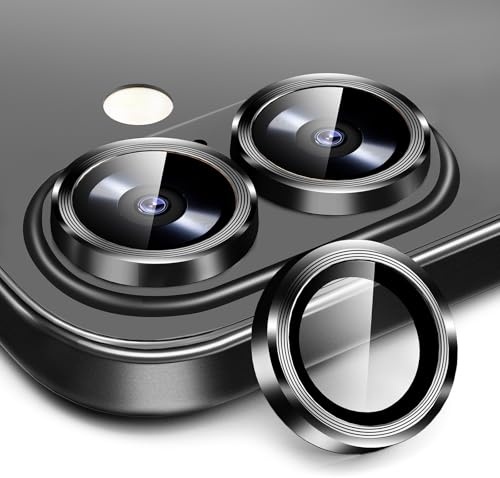 KEKBOXQ für 4 Stück Kameraschutz für iPhone 17/iPhone 16 /iPhone 16 plus,Ultra-Klar 9H Härte Kamera schutz Anti-Kratzer Ringabdeckung aus Metallglas Panzer Schutz Glas für iPhone17,Schwarz