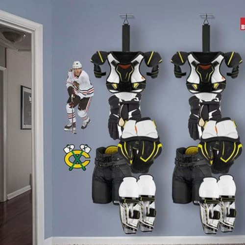 Jonikuper Hockey-Trockenständer mit 5 verstellbaren Edelstahl-Haken, tragbarer Nylon-Ausrüstungs-Organizer für Eishockey, Feldhockey, für Lacrosse-Ausrüstung, Camping