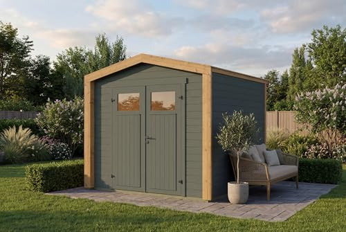 weka Holzbau Gartenhaus Killarney, 235x235cm, Grüngrau, 19mm
