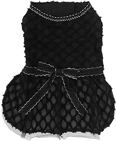 Pet Princess Dress for Small Dogs and Puppies, Cute Summer Dog Dress with Bow, Soft Breathable Polyester Pet Clothes for Teacup Poodle, Pomeranian, Yorkie, Chihuahua (M)